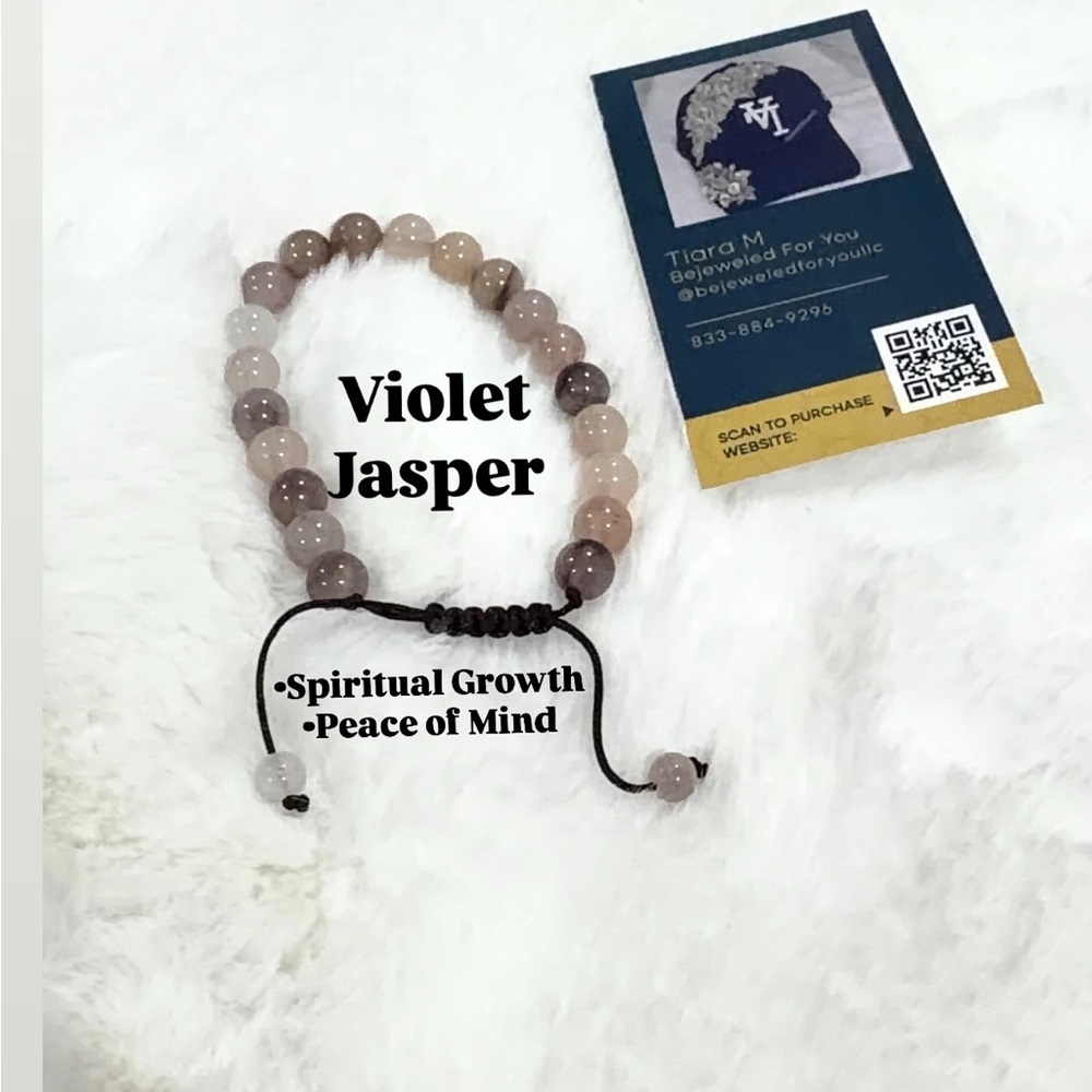 Violet Jasper Beaded Bracelet for Men